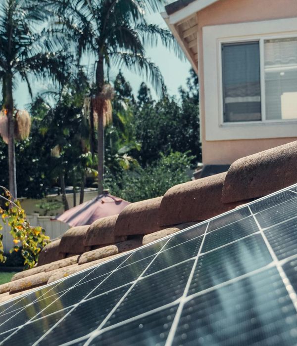 Sustainable residential complex with rooftop gardens and integrated solar energy systems for community living